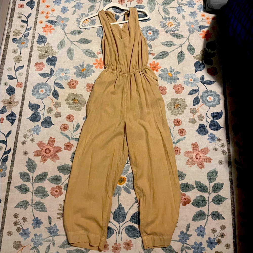 NWOT Universal Thread Tan Linen Jumpsuit - Size XS